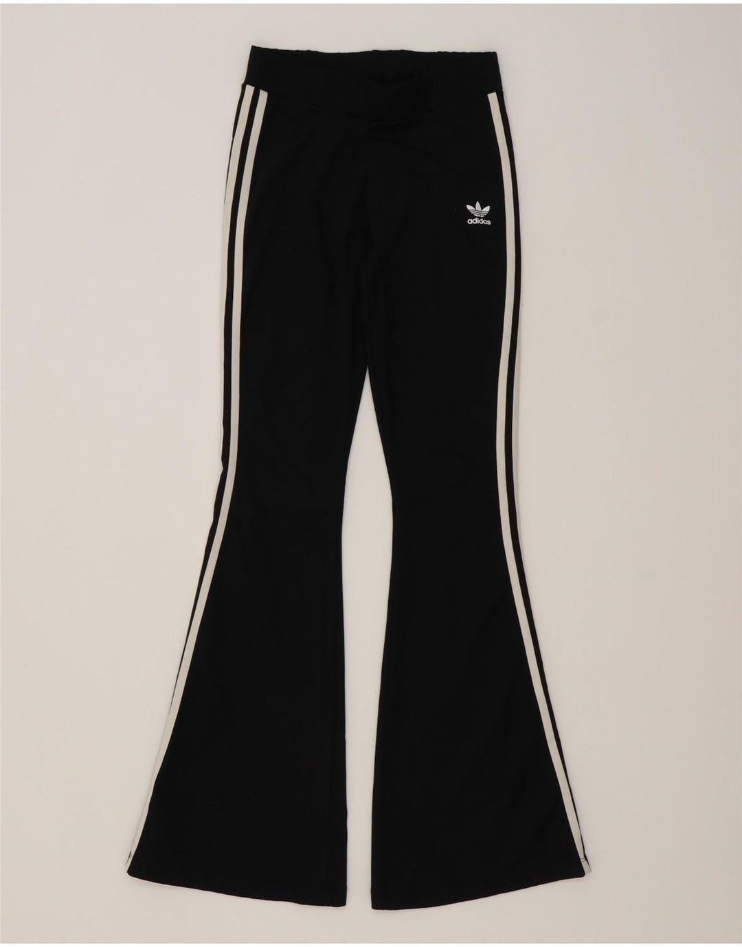 Adidas Damen Flare-Trainingshose UK 12 Mittelschwarzes Polyester