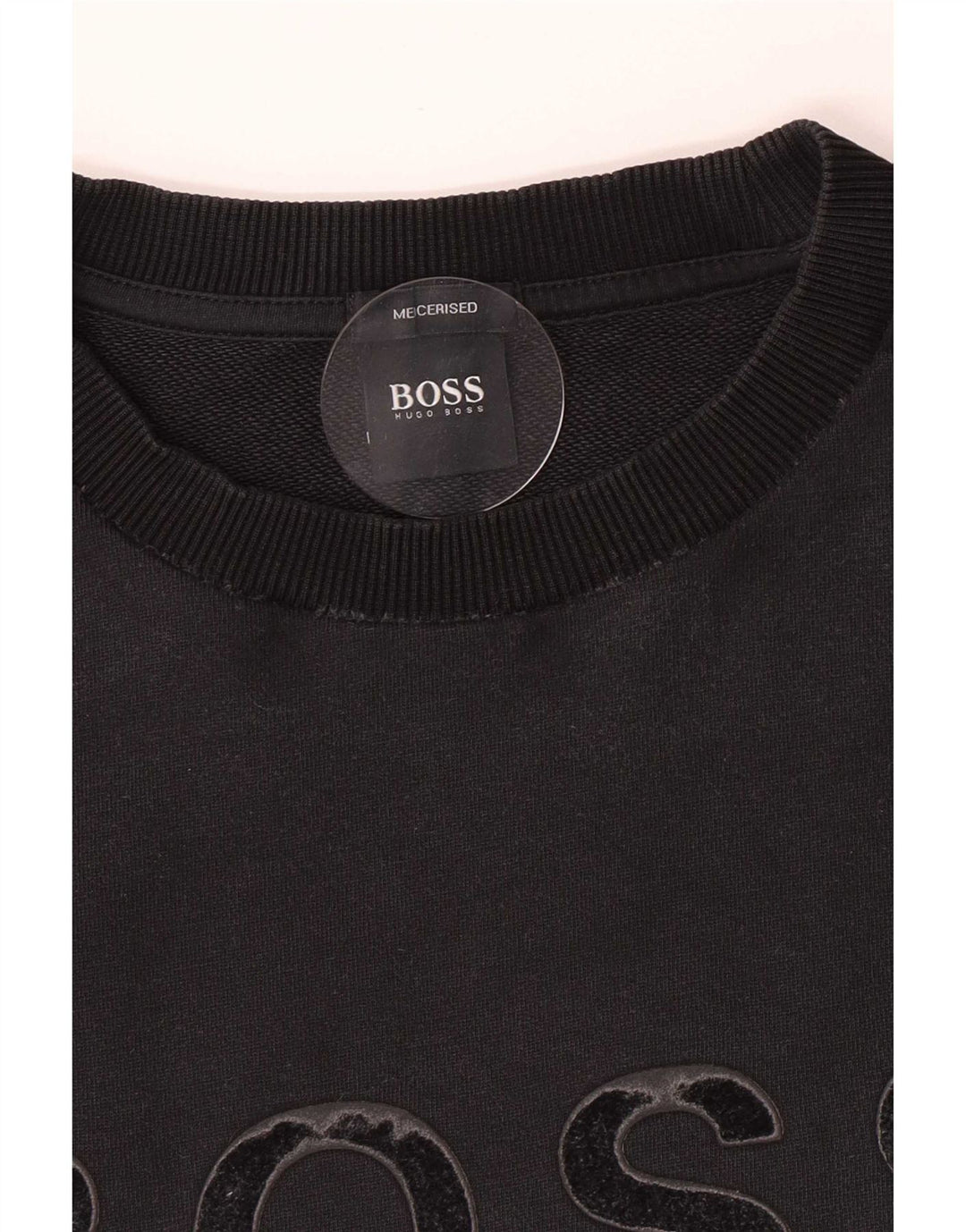 Hugo Boss Herren-Sweatshirt mit Grafik, reguläre Passform, groß, schwarze Baumwolle