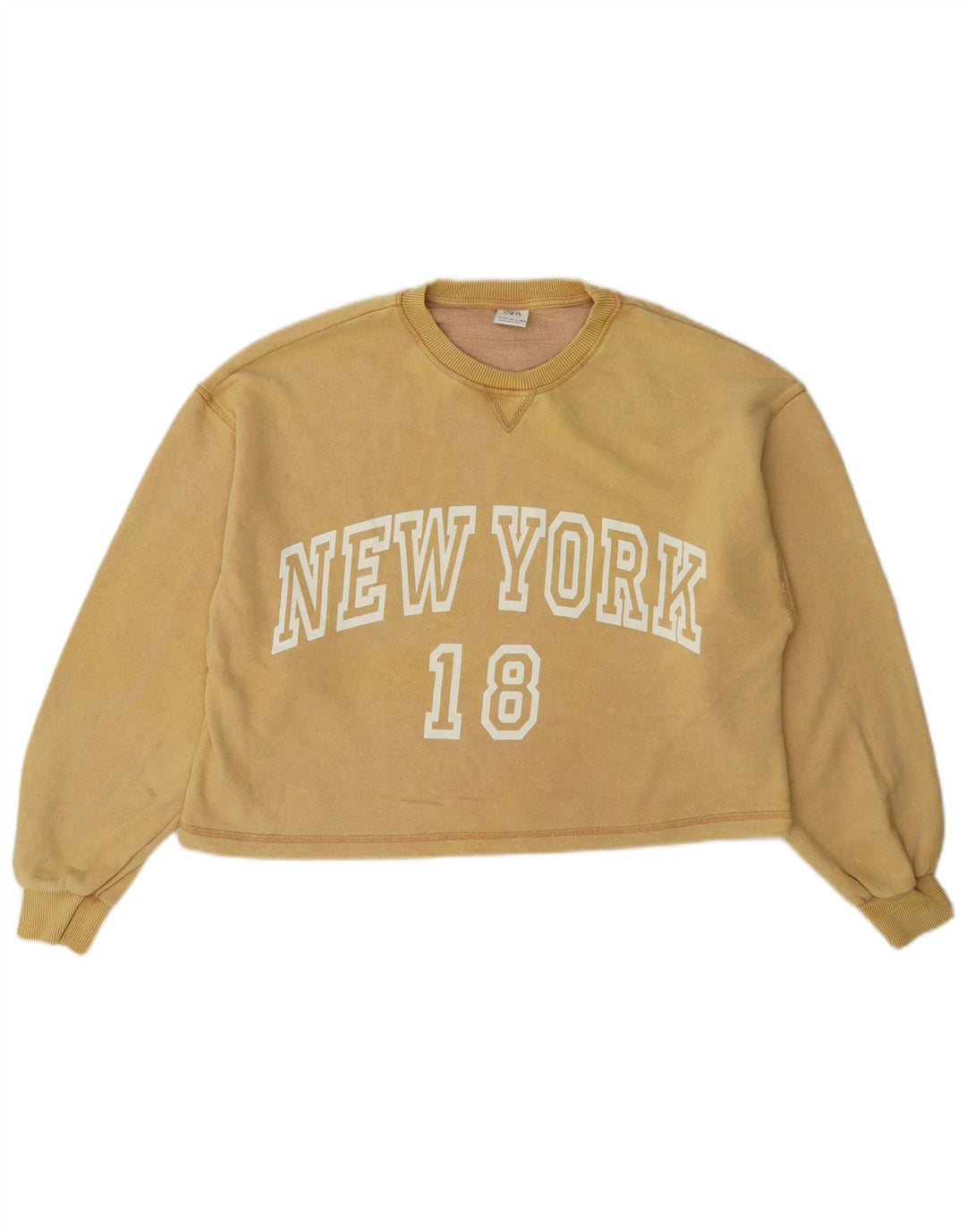 Zara Mädchen-Sweatshirt mit Grafik, übergroß, 13–14 Jahre, Gelb