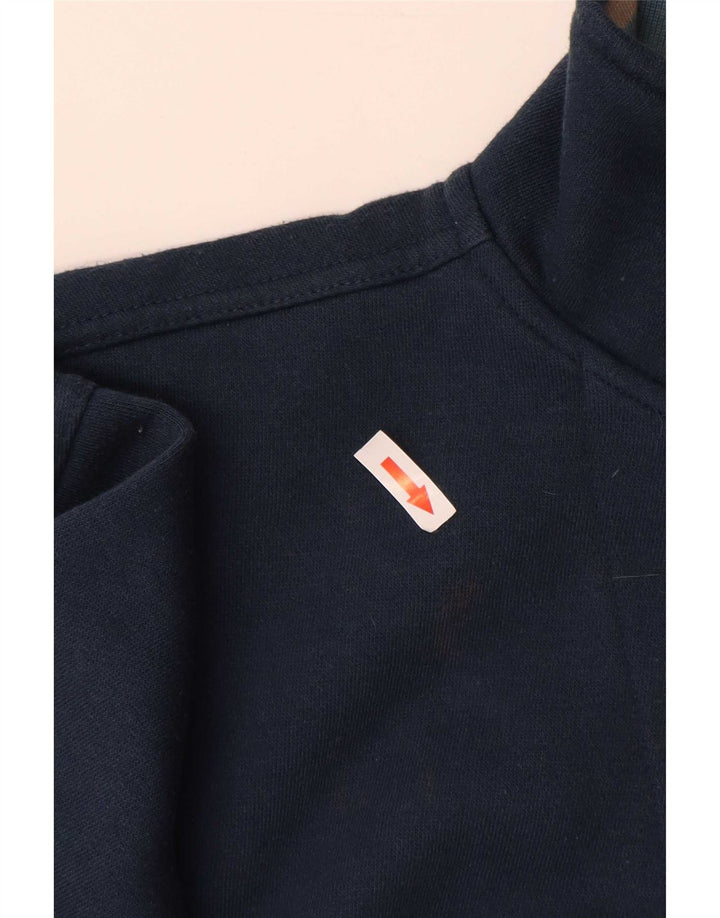Ellesse Herren-Sweatshirt mit Reißverschluss am Hals, groß, marineblaue Baumwolle