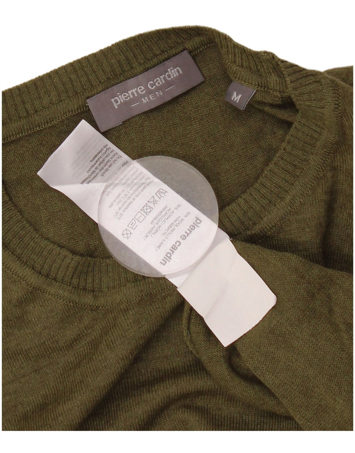PIERRE CARDIN Herren-Pullover mit Rundhalsausschnitt, mittlere Khaki-Wolle