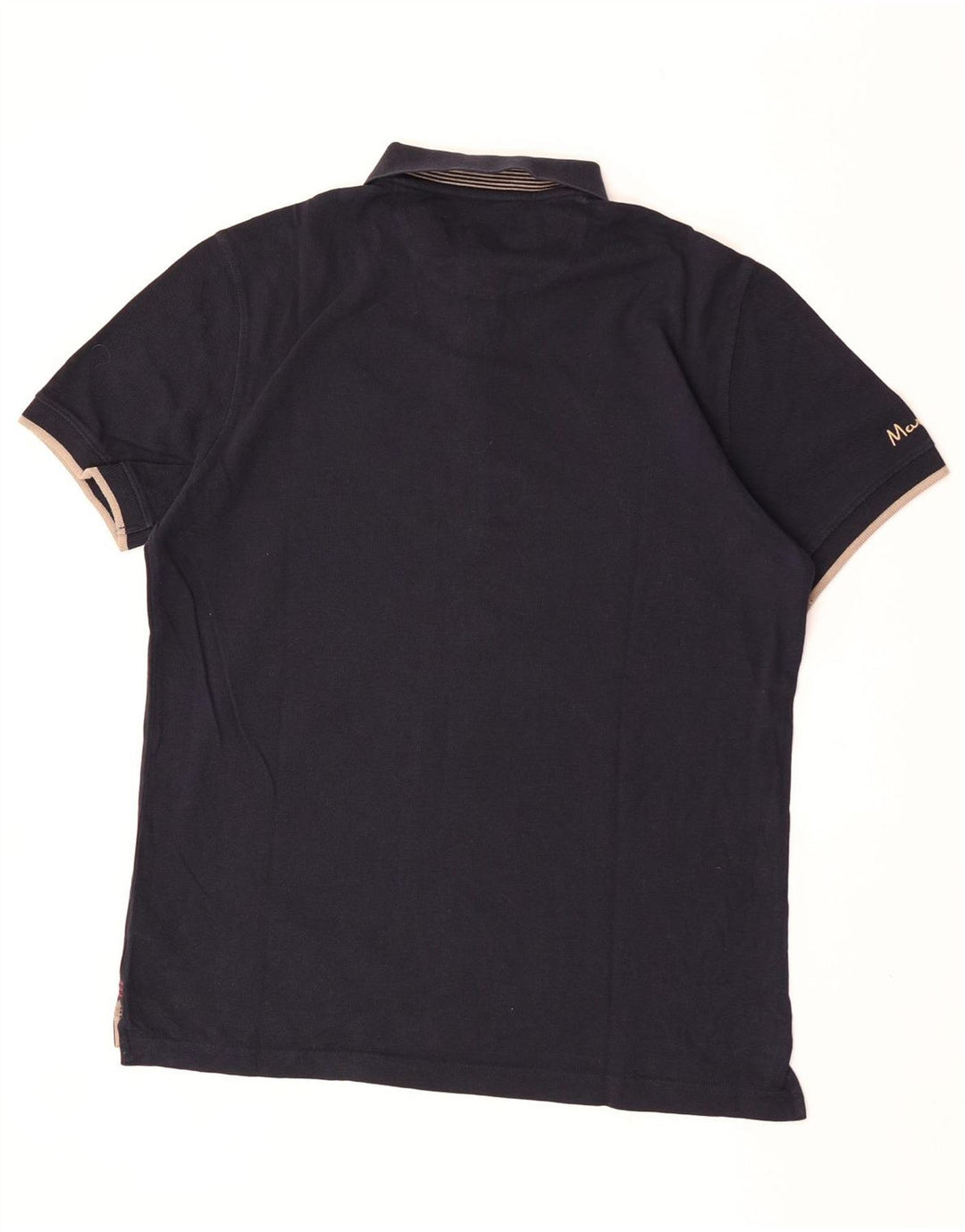 Massimo Dutti Herren-Poloshirt mit Grafik, XL, Marineblau, Baumwolle