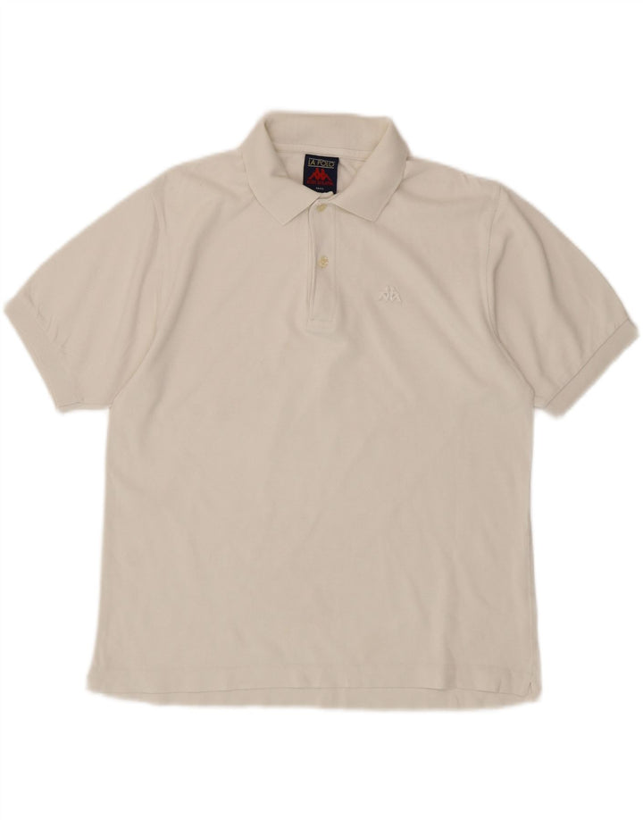 KAPPA Mens Polo Shirt Small White Cotton Vintage Kappa and Second-Hand Kappa from Messina Hembry 