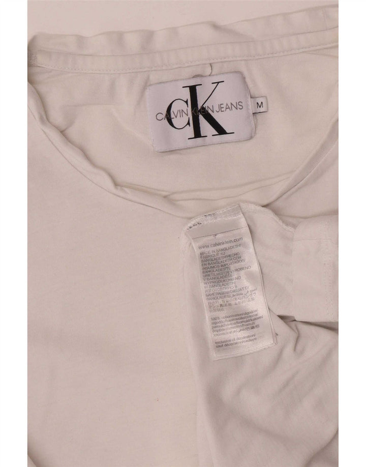 Calvin Klein Jeans Herren Kurzarm-T-Shirt mit normaler Passform, Mittelweiß
