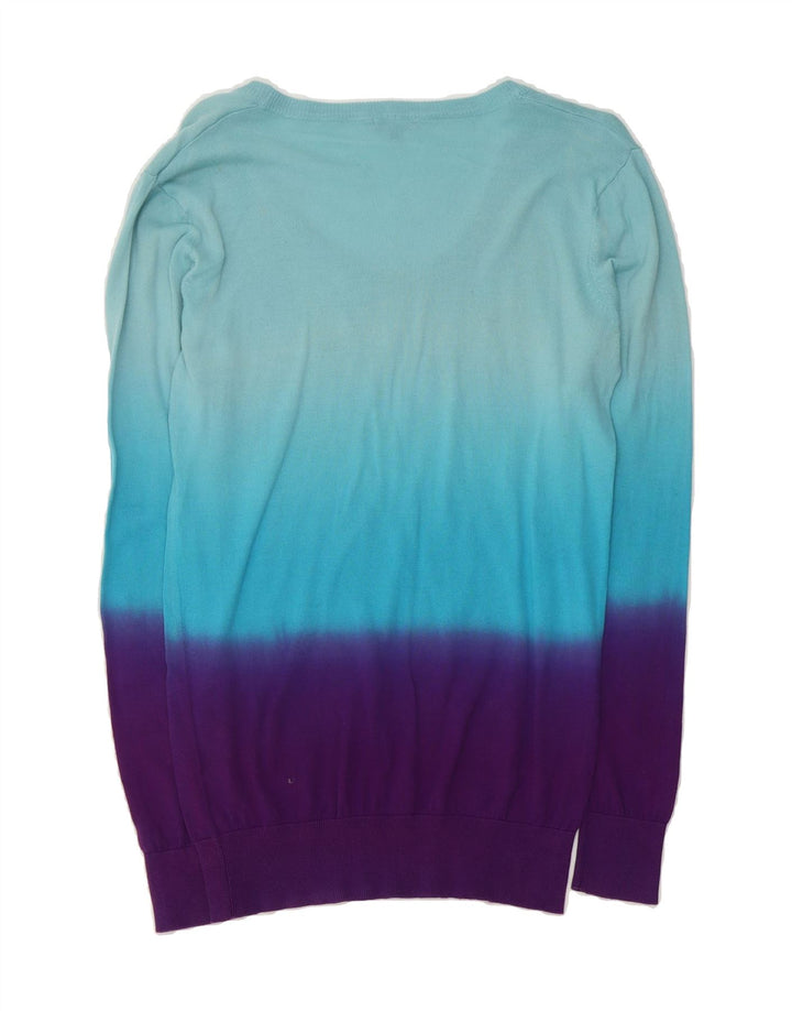 COLMAR Womens Boat Neck Jumper Sweater UK 12 Medium Blue Colourblock Vintage Colmar and Second-Hand Colmar from Messina Hembry 