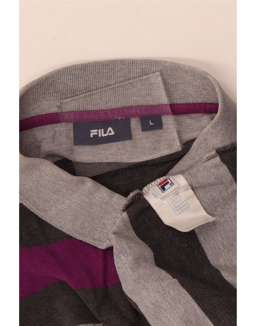 FILA Herren-Poloshirt, groß, Grau, Colourblock-Baumwolle