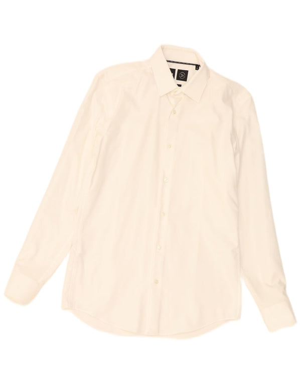Hugo Boss Herren Slim Fit Hemd Größe 14 1/2 37 Small Weiße Baumwolle