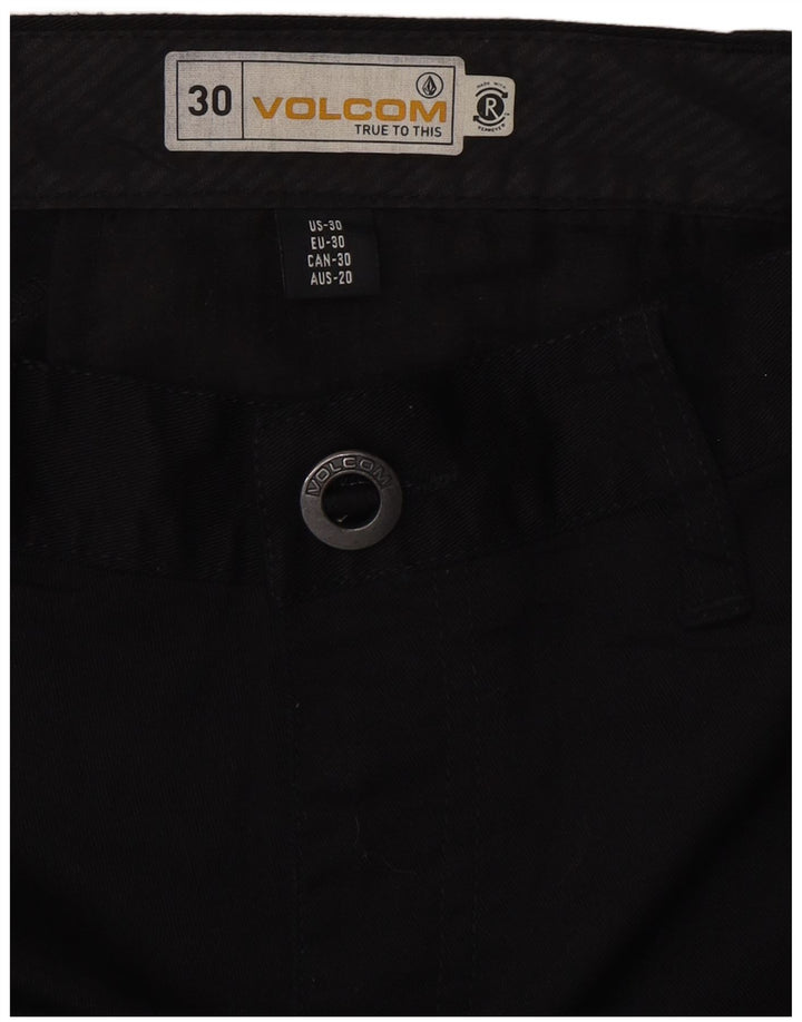 VOLCOM Herren gerade Chinohose W30 L30 schwarze Baumwolle