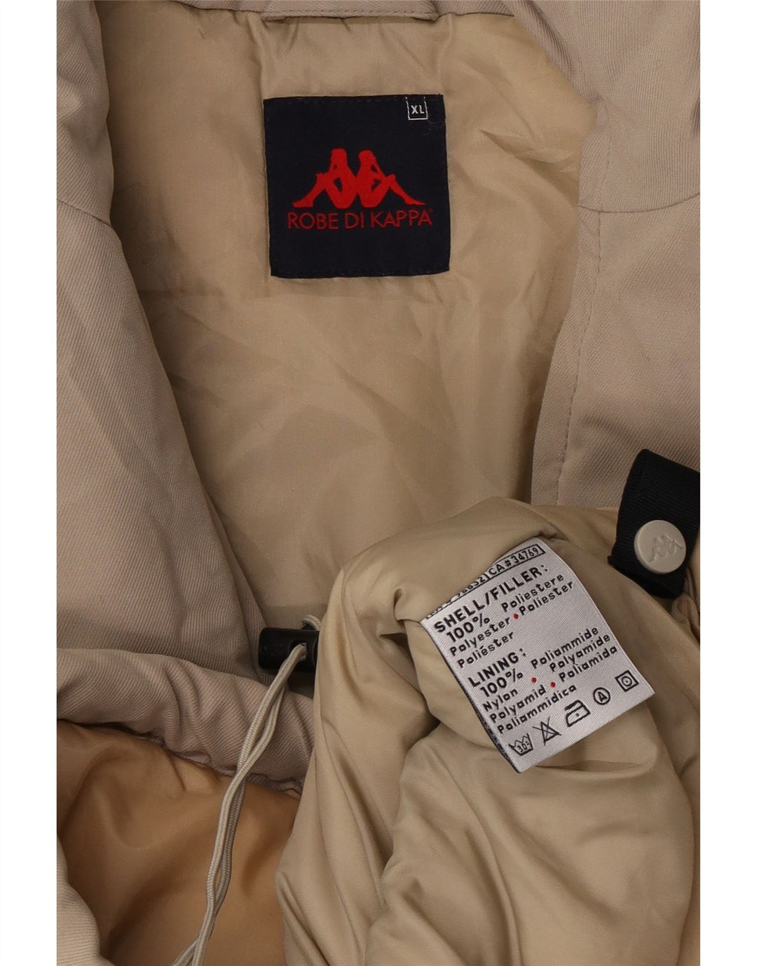 Kappa Herren Wattierte Jacke UK 42 XL Beige Polyester