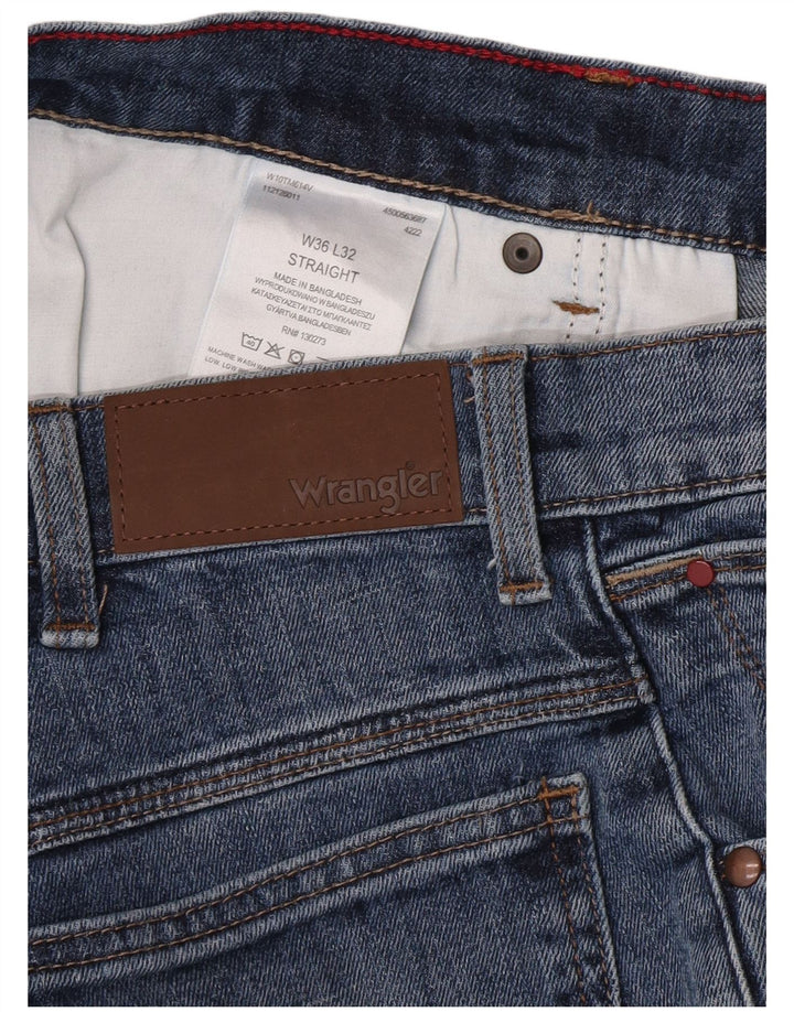 Wrangler Herren Straight Jeans W36 L29 Blaue Baumwolle