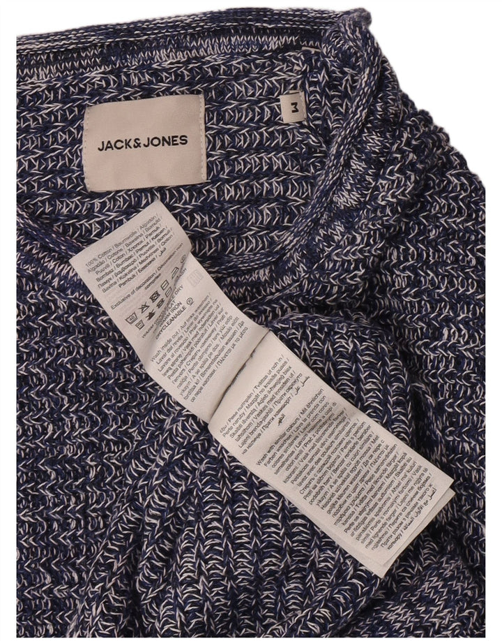 Jack & Jones Herren-Pullover mit Rundhalsausschnitt, mittelmarineblaue Baumwolle