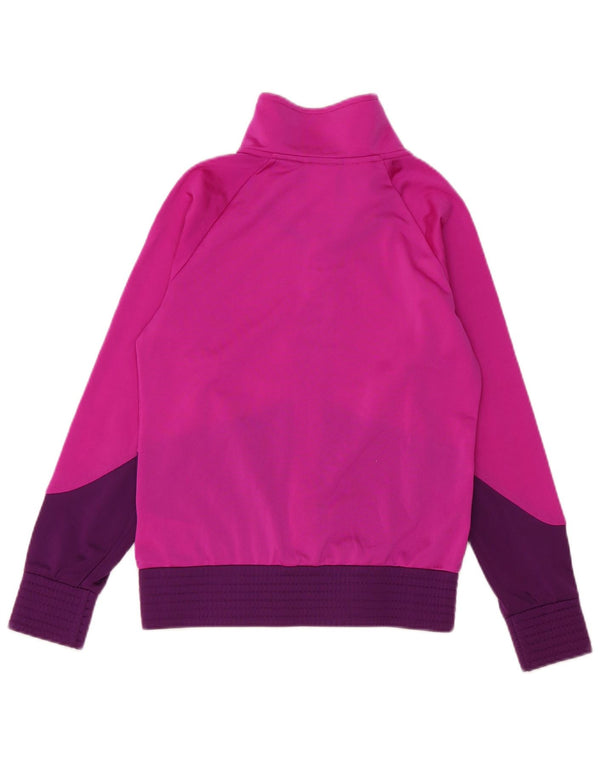 ADIDAS Mädchen-Trainingsanzug, Oberteil, Jacke, 11–12 Jahre, rosafarbenes Farbblock-Polyester