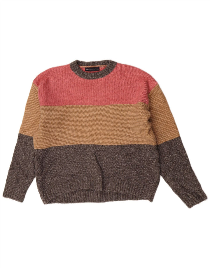 Marks & Spencer Damen-Pullover mit Rundhalsausschnitt, Gr. 12, mittelmehrfarbig