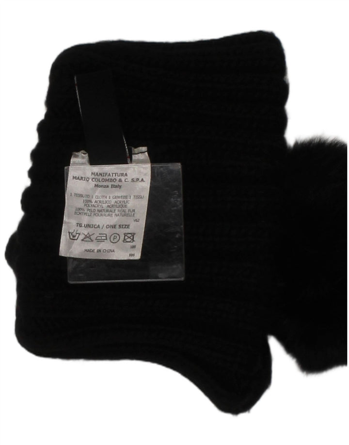 Colmar Damen Strickmütze mit Bommel, Einheitsgröße, Schwarz, Acryl, Winter