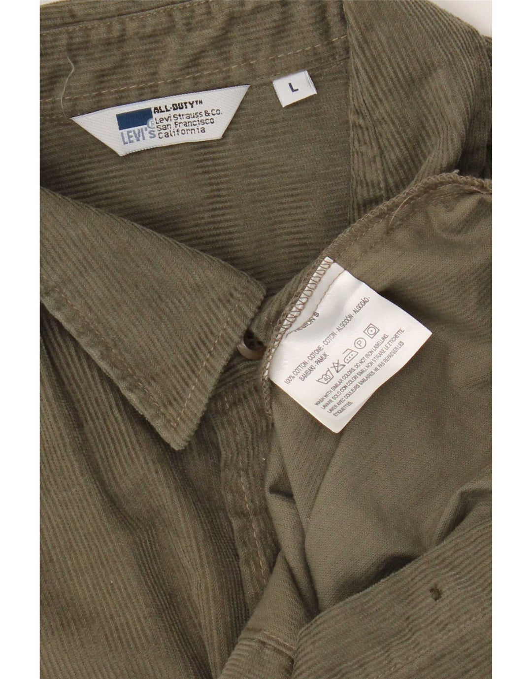 Levi's Herren-Cordhemd, groß, Khaki, Baumwolle