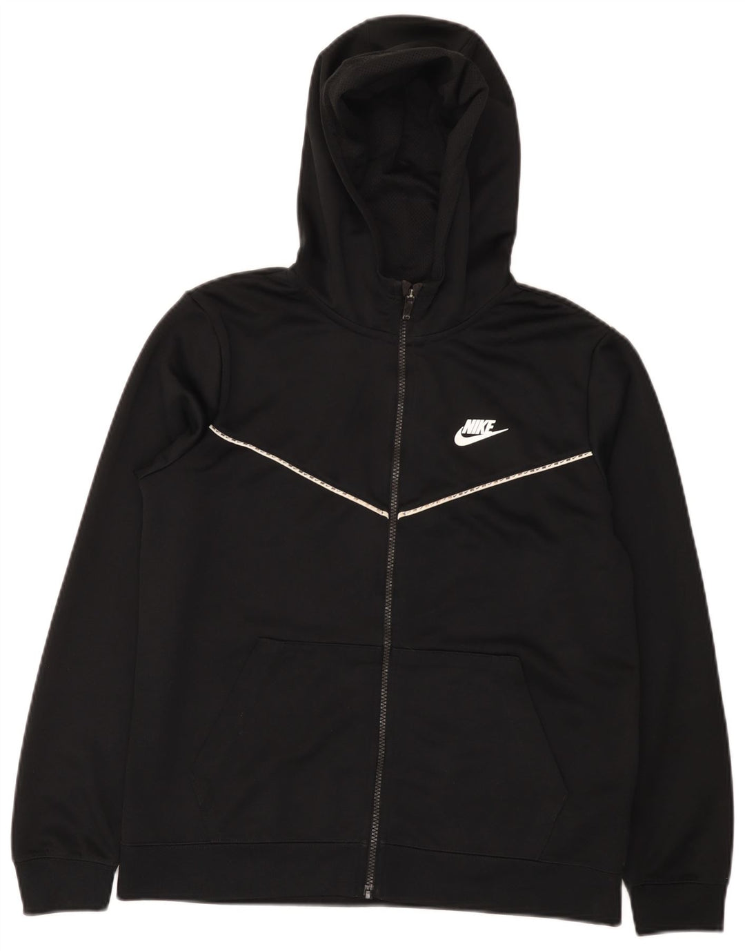 Nike Jungen-Kapuzenpullover mit Reißverschluss, 13–14 Jahre, XL, schwarzes Polyester