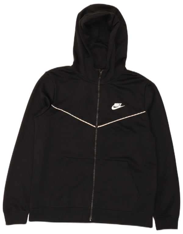 Nike Jungen-Kapuzenpullover mit Reißverschluss, 13–14 Jahre, XL, schwarzes Polyester