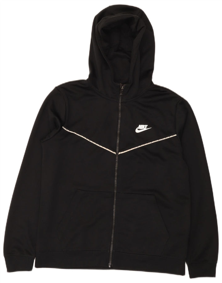 Nike Jungen-Kapuzenpullover mit Reißverschluss, 13–14 Jahre, XL, schwarzes Polyester