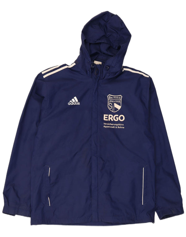 Adidas Herren Graphic Hooded Rain Jacket UK 44/46 Großes marineblaues Polyamid