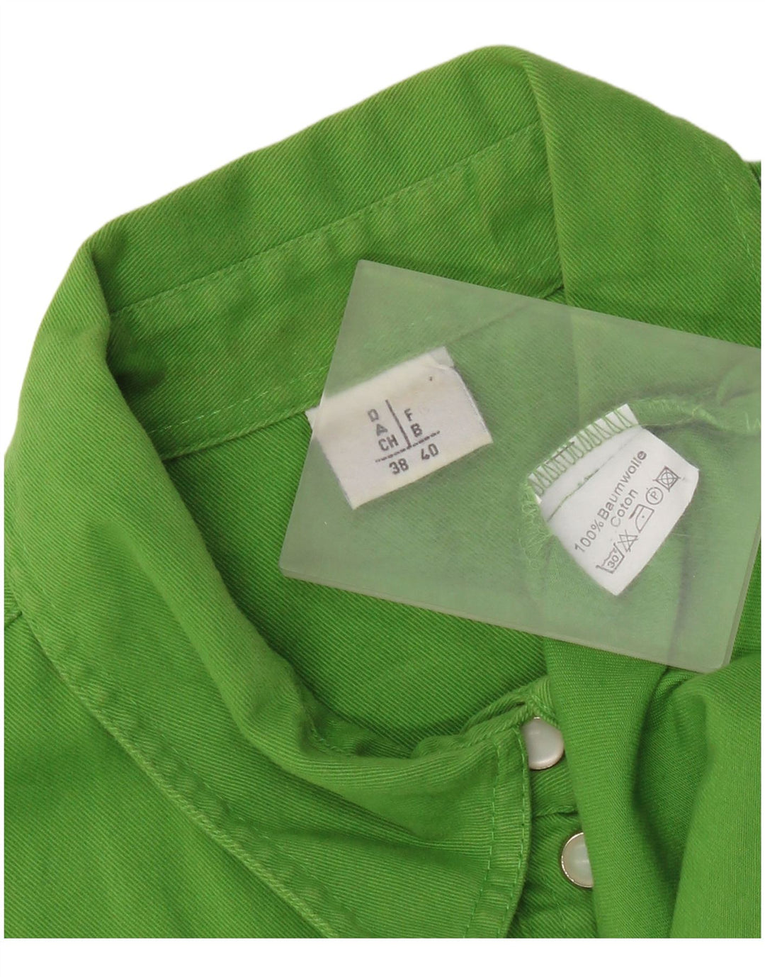 Vintage Damen ärmelloses übergroßes Hemd EU 40 mittelgrüne Baumwolle