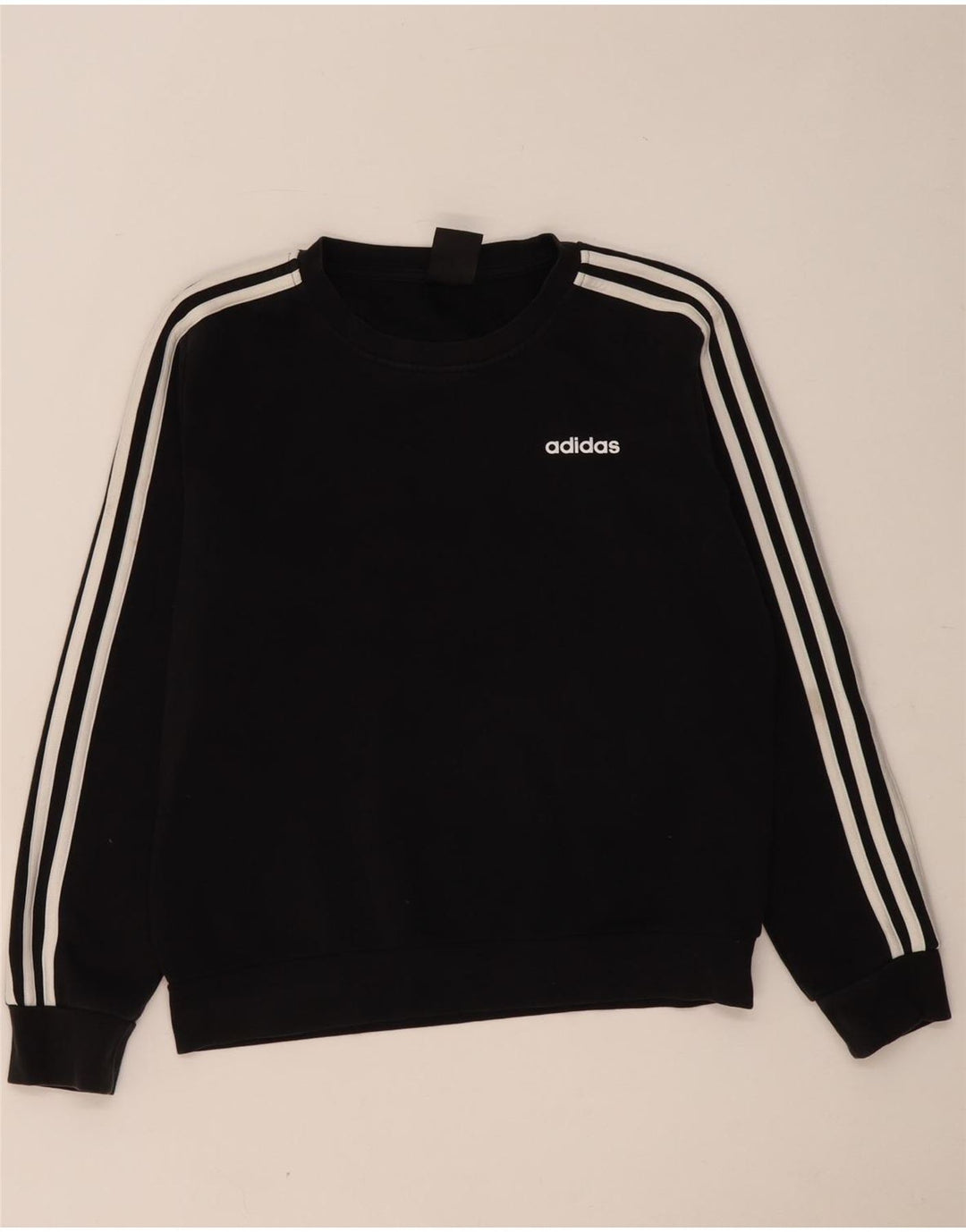 Adidas Damen Sweatshirt Pullover UK 12/14 Medium Schwarz Baumwolle