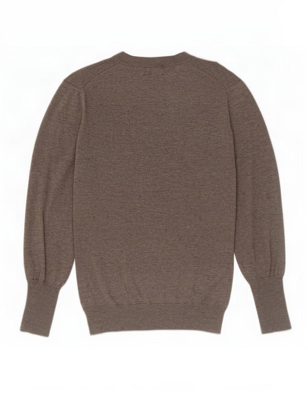 Vintage Damen-Pullover mit U-Boot-Ausschnitt, Gr. 14, groß, grau gefleckter Kaschmir