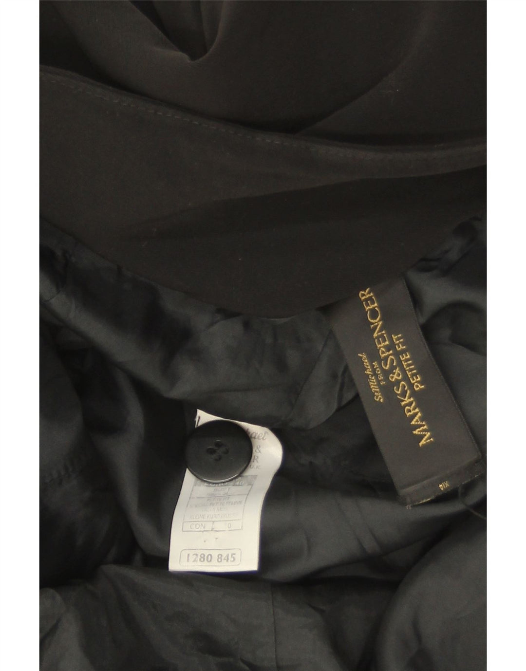 Marks & Spencer Womens Petite Longline Blazer Jacke UK 12 Medium Schwarz