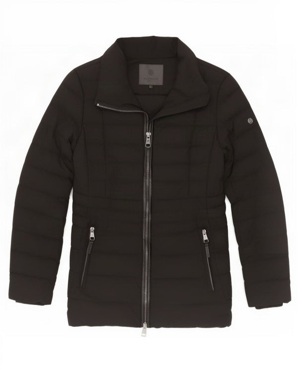 Massimo Dutti Damen Wattierte Jacke UK 10 Small Schwarz Polyester