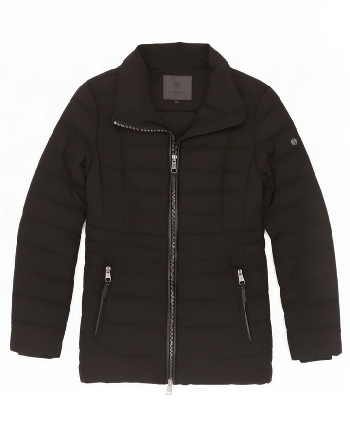 Massimo Dutti Damen Wattierte Jacke UK 10 Small Schwarz Polyester