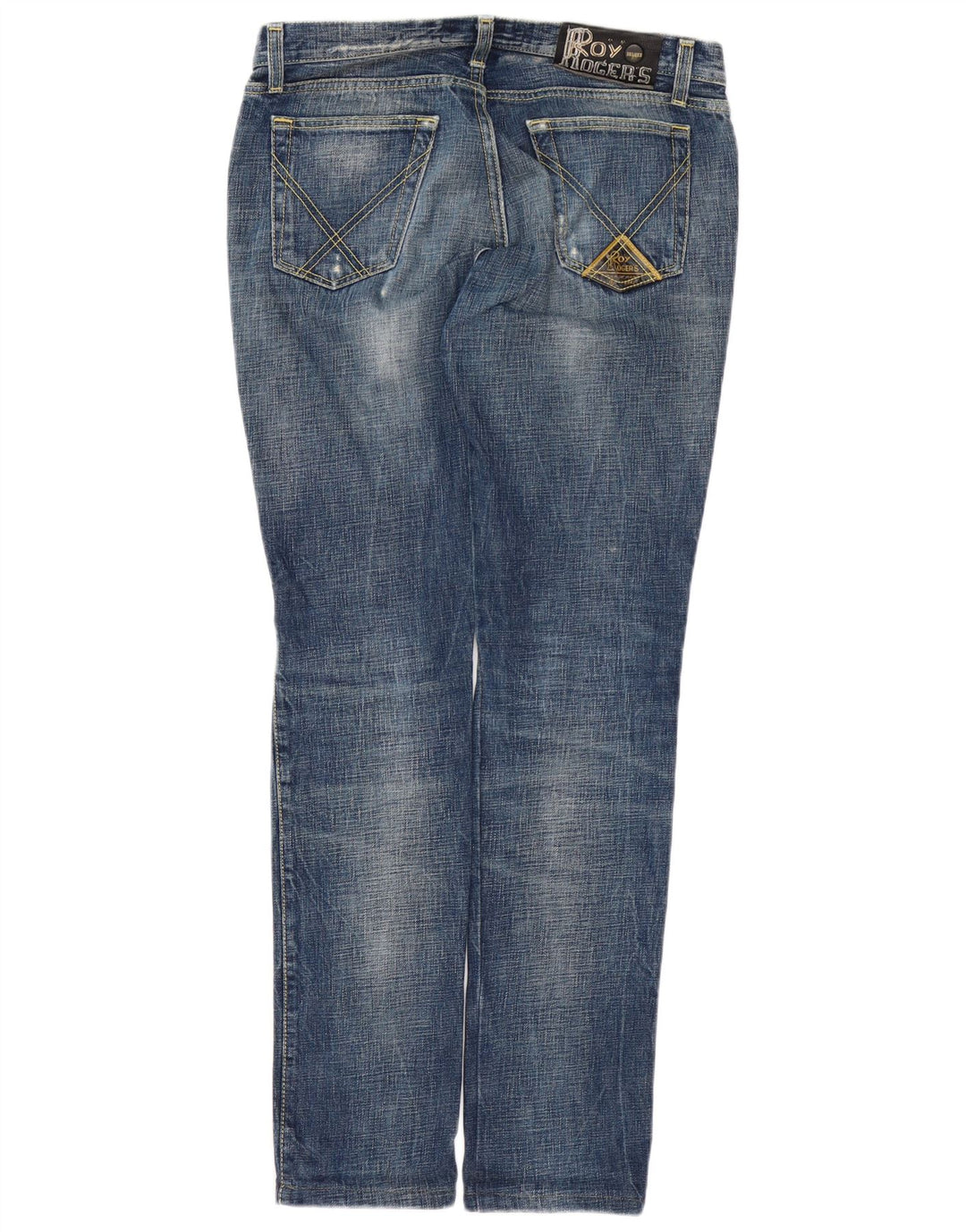 Roy Rogers Damen De Luxe Distressed Slim Jeans W30 L31 Marineblau Baumwolle
