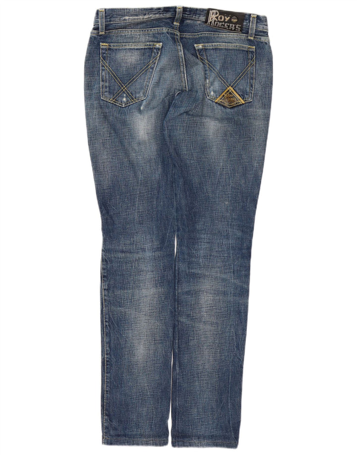Roy Rogers Damen De Luxe Distressed Slim Jeans W30 L31 Marineblau Baumwolle