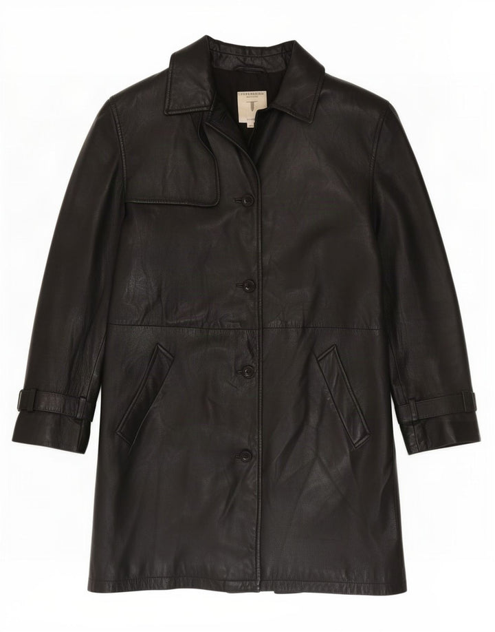 Conbipel Damen Free Heron Ledermantel IT 46 Large Schwarz