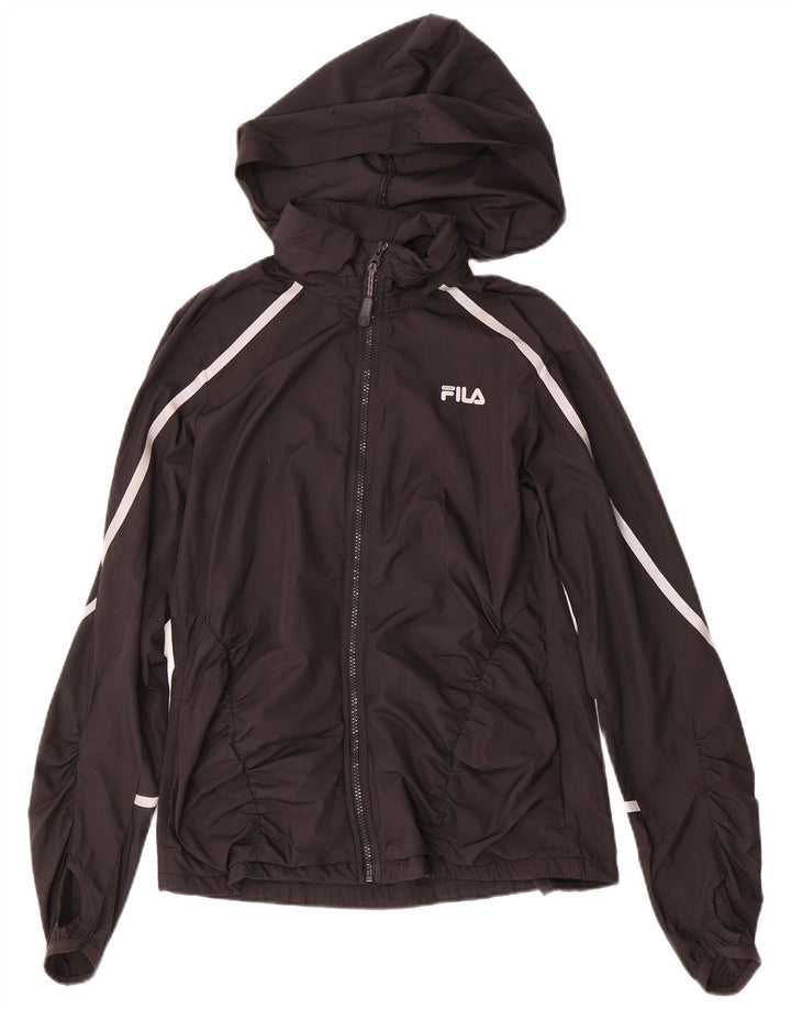 FILA Damen-Trainingsanzug mit Kapuze, Top-Jacke, UK 14, mittelschwarz, Polyester