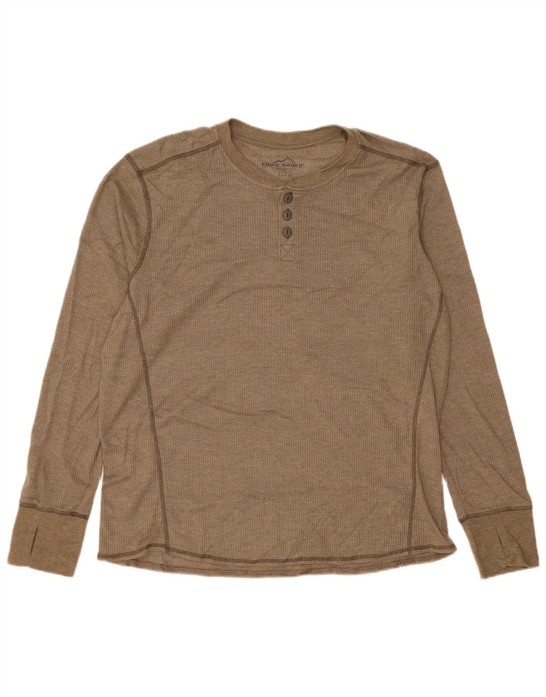 Eddie Bauer Herren-Top, langärmelig, groß, beige, Polyester
