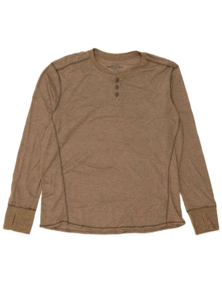 Eddie Bauer Herren-Top, langärmelig, groß, beige, Polyester