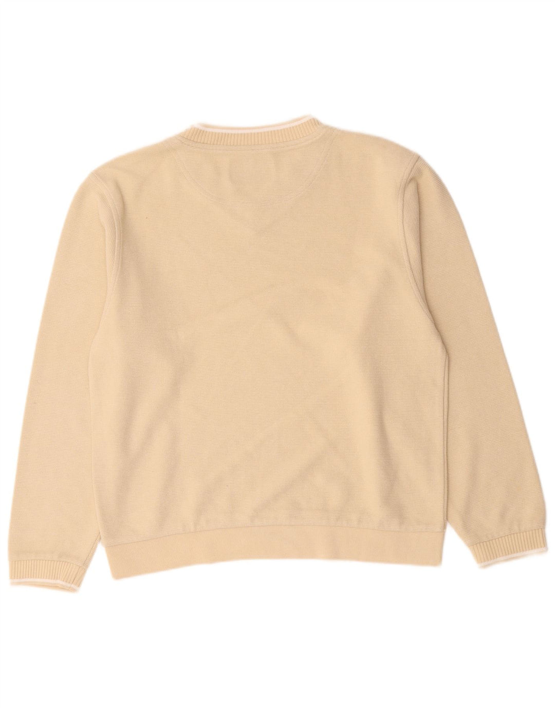 Champion Herren-Pullover mit V-Ausschnitt, Größe S, beige, Baumwolle