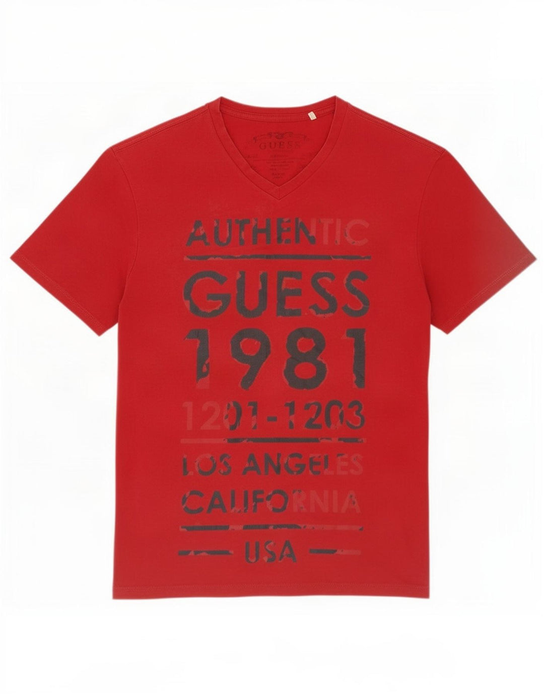 Guess Grafik-T-Shirt-Oberteil für Damen, UK 14, mittelrot