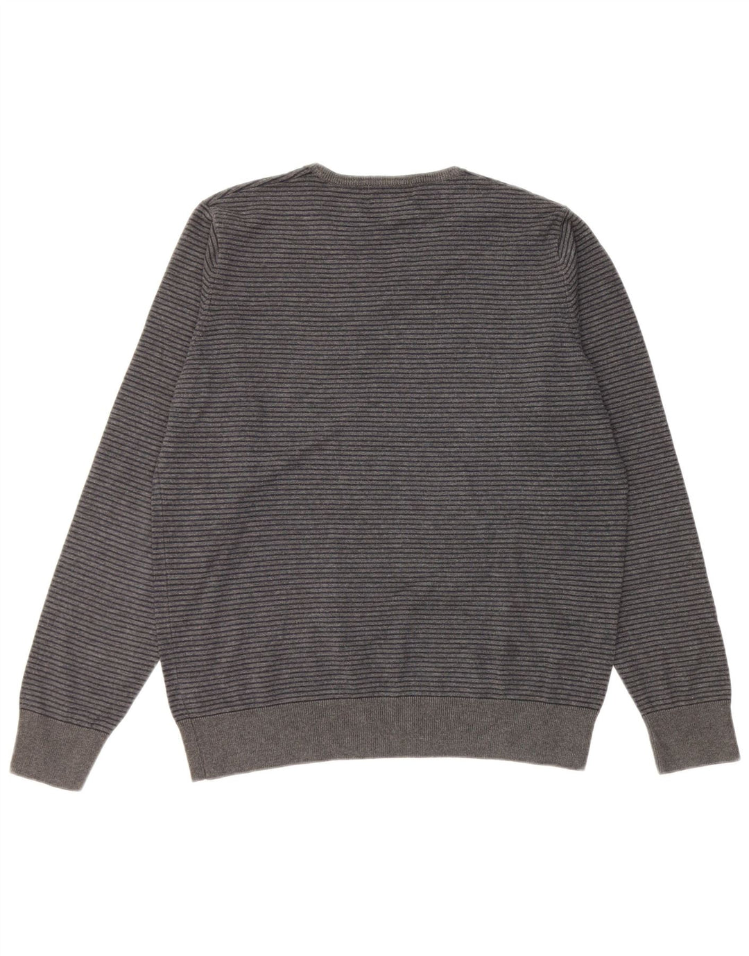 Marks & SPENCER Herren Autograph Pullover mit V-Ausschnitt, mittelgrau, Nadelstreifen