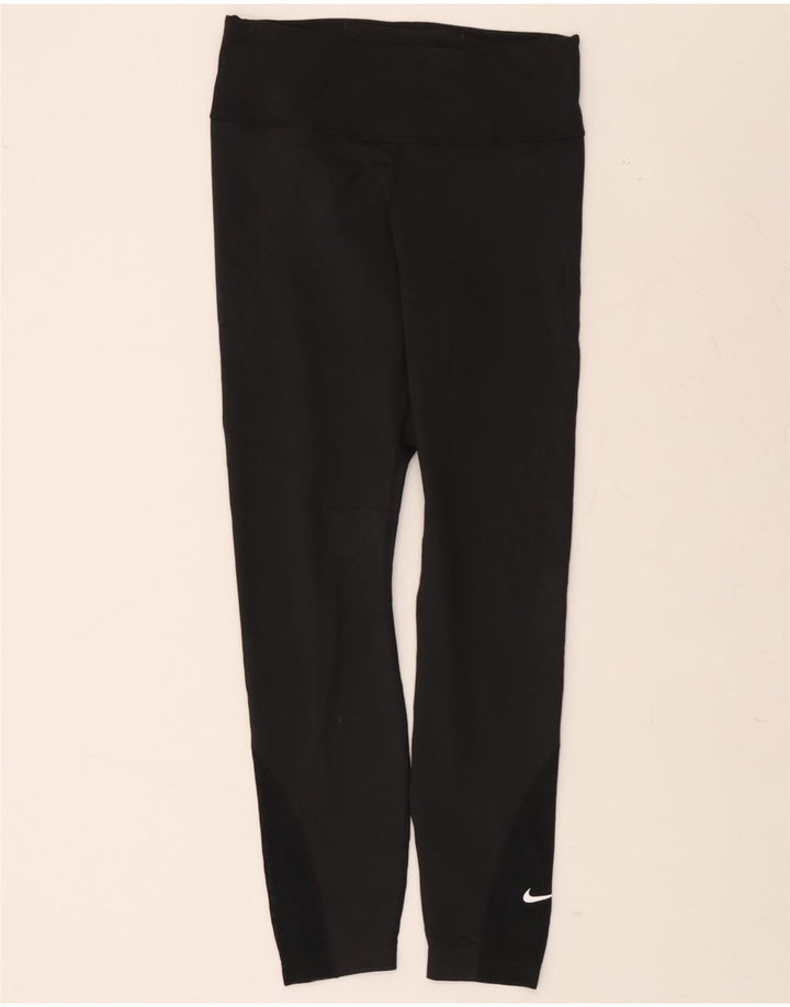 NIKE Womens Dri Fit Leggings UK 12 Medium  Black Polyester Vintage Nike and Second-Hand Nike from Messina Hembry 