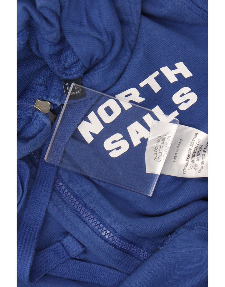 North Sails Damen-Pullover mit übergroßem Reißverschluss und Kapuze, UK 6, XS, Blau, Baumwolle