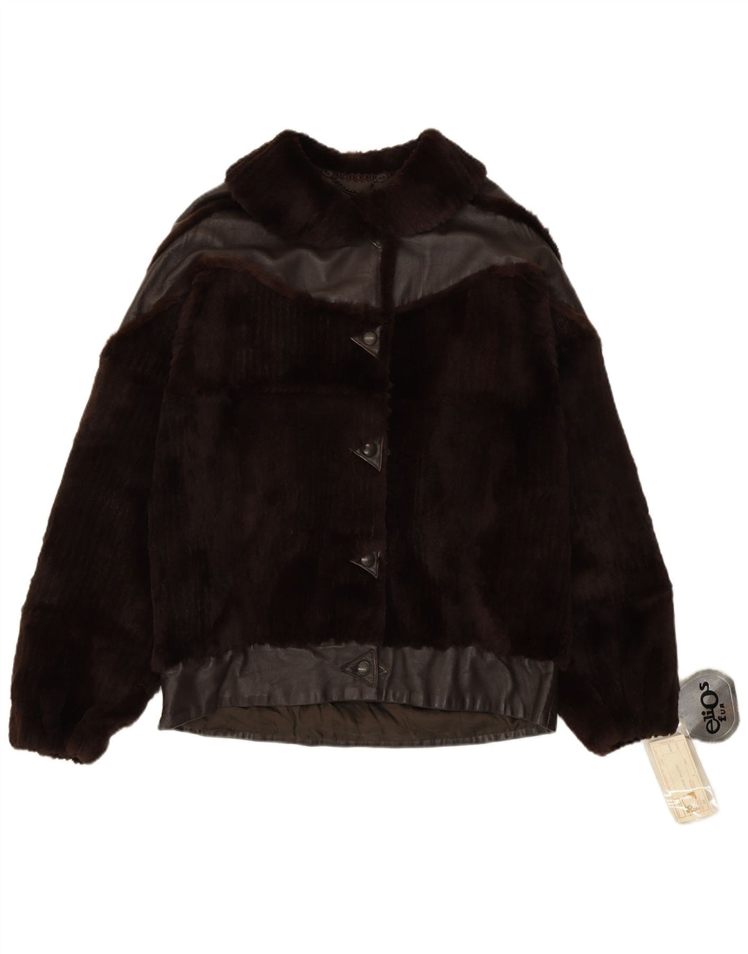 Elios Damen Pelzjacke IT 44 Mittelbraunes Leder