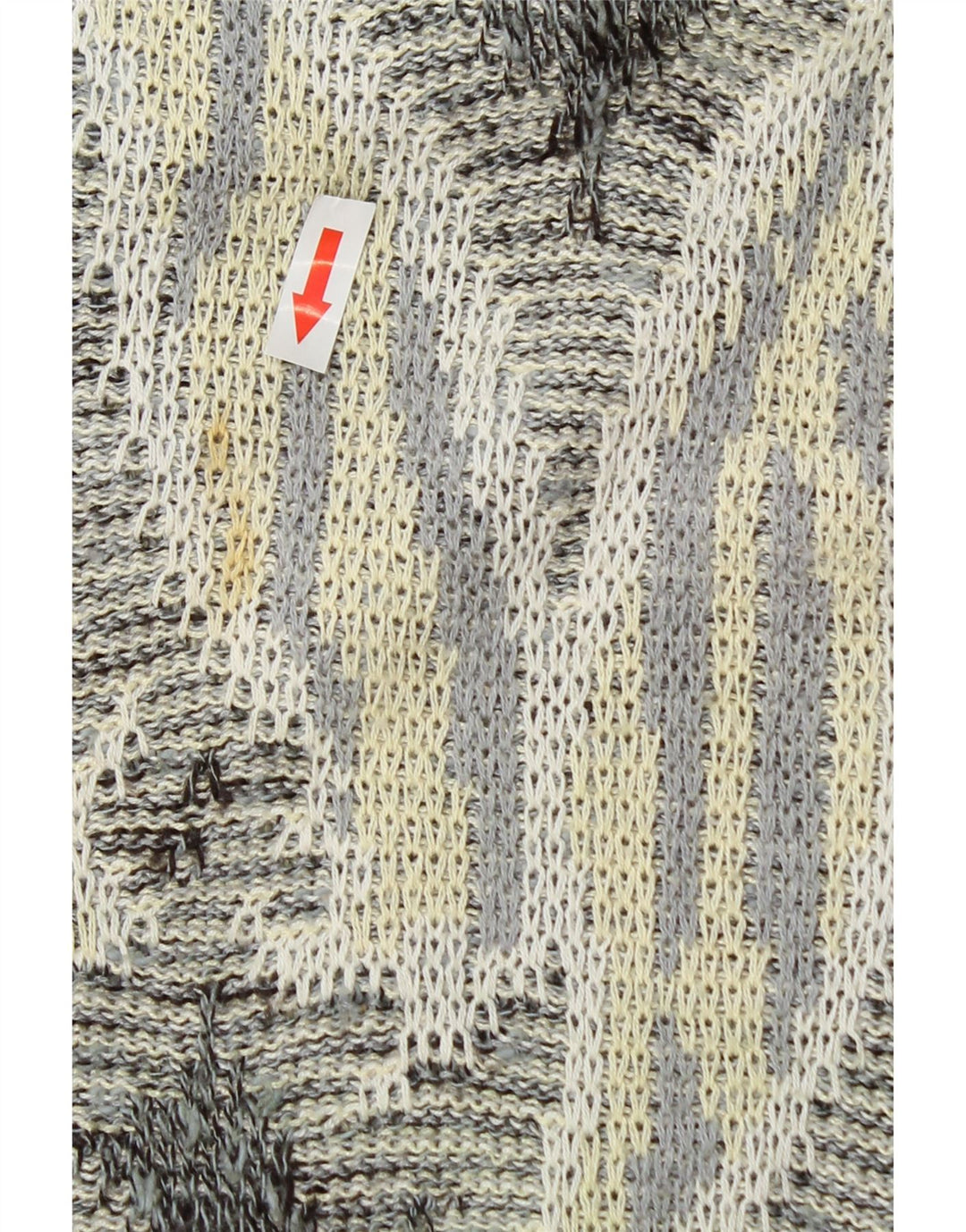 Monello Herren-Pullover mit U-Boot-Ausschnitt, groß, graue Paisley-Baumwolle