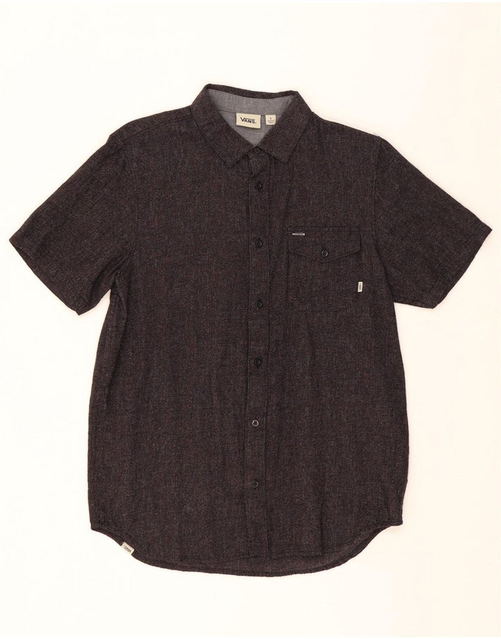 VANS Mens Short Sleeve Shirt Small Grey Cotton Vintage Vans and Second-Hand Vans from Messina Hembry 