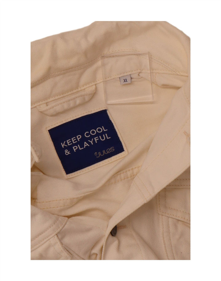 JULES Mens Denim Jacket UK 42 XL White