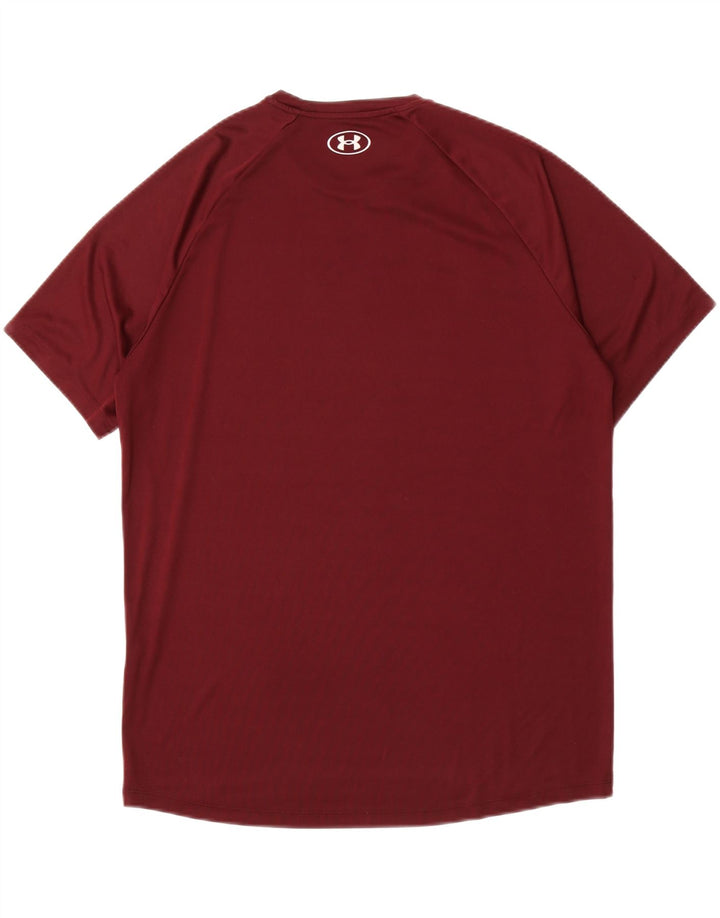 UNDER ARMOUR Mens Graphic T-Shirt Top Large Burgundy Polyester