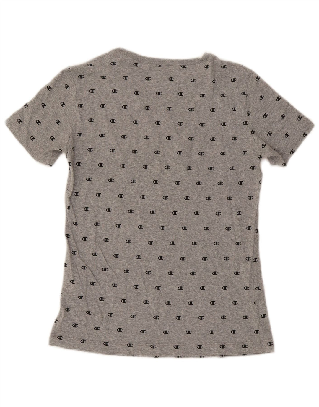 Champion Womens Graphic T-Shirt Top UK 12 Mittelgrau gepunktete Baumwolle
