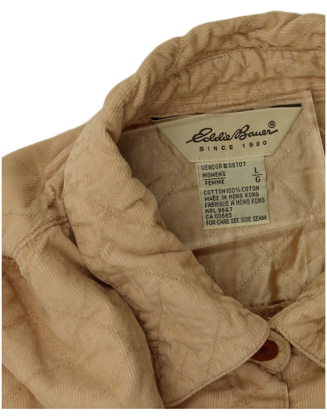 EDDIE BAUER Damen Übergroßes Cordhemd UK 16 Large Beige Baumwolle