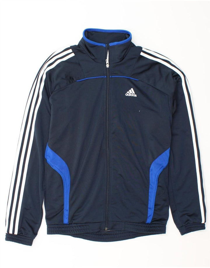 ADIDAS Mens Tracksuit Top Jacket Small Navy Blue Colourblock Polyester Vintage Adidas and Second-Hand Adidas from Messina Hembry 
