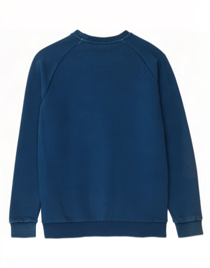 Adidas Herren Grafik-Sweatshirt-Pullover aus mittelblauer Baumwolle