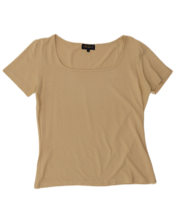 Luisa Spagnoli Damen T-Shirt Top UK 16 Large Beige Viskose